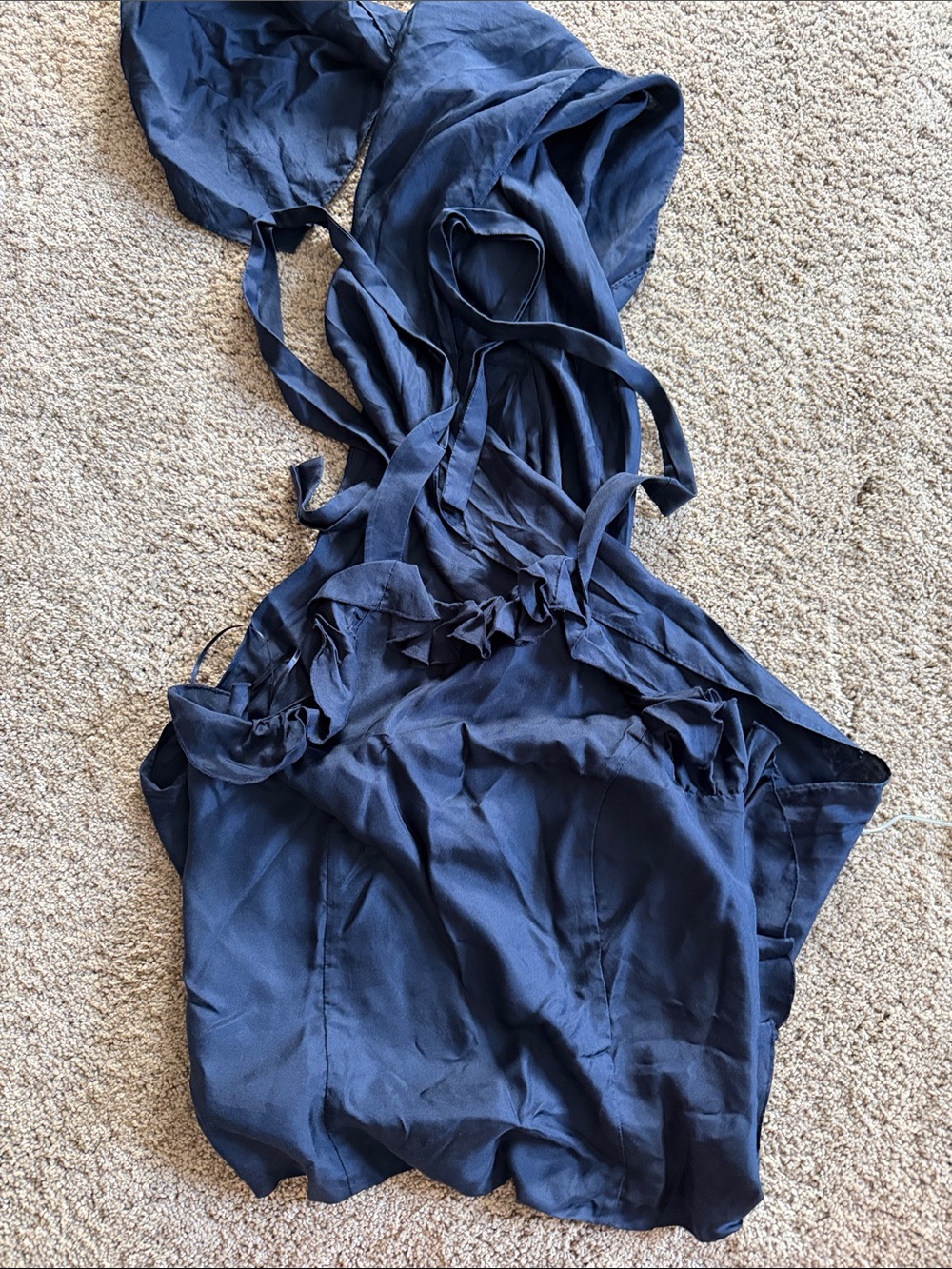 Tea Collection Navy Ruffle Halter Camisole